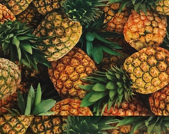 Elizabeth’s Studio Food Festival Pineapples 596 Gold - I Spy Quilt Fabric