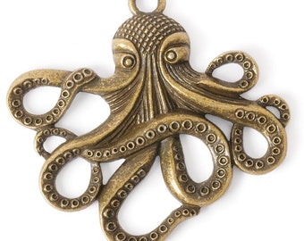 Steampunk Metal Accents by Solid Oak - 1 Octopus Pendant - 963446 -  STEAM030