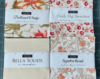Fig Tree Charm Pack Set - Agatha Road - Butternut Sage - Fresh Fig Favorites - Fig Tree Cream Solid