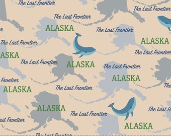 End of Bolt 3/4 Yard - Alaska State Pride - 52327D - AK Alaska Cotton. The Last Frontier - by Whistler Studios for Windham Fabrics