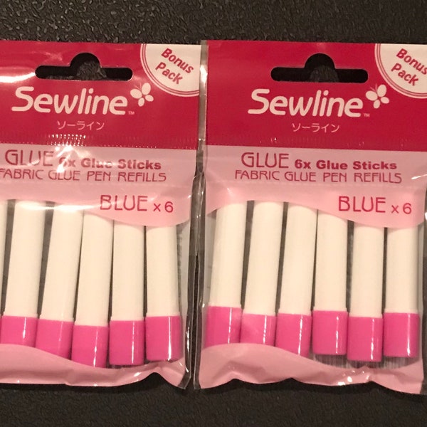 In Stock - Double Pack - Sewline Blue Fabric Glue Pen Refill - Pen Sold Separately ( Link Below) - FAB50063- Glue Sticks - Gluestick