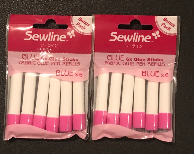 Featured listing image: In Stock - Double Pack - Sewline Blue Fabric Glue Pen Refill - Pen Sold Separately ( Link Below) - FAB50063- Glue Sticks - Gluestick