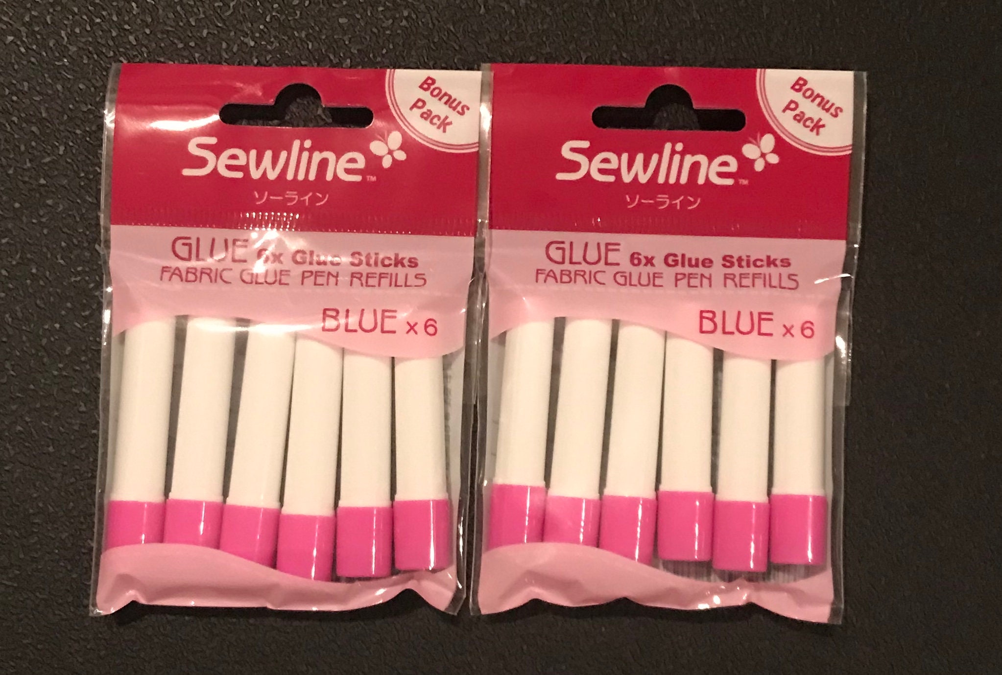  Sewline Riolis Sewline Water-Soluble Fabric Glue Pen with  Refill-Blue