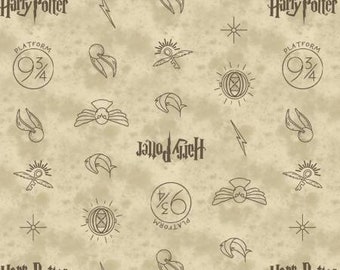 Dark Cream Symbols Harry Potter 23800137-1 Camelot- Wizarding World- Harry Potter- J.K. Rowling's Collection