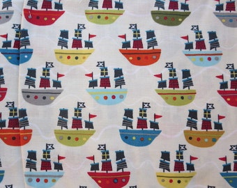 Riley Blake Treasure Boats - Cream
