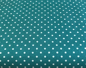 Riley Blake - White Swiss Dots on Teal fabric - C670 Teal