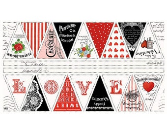 Be Mine Valentine Bunting Panel - by J. Wecker Frisch for Riley Blake Designs - P12793-BUNTING