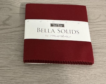 Bella Solids Charm Pack Aqua Burgundy 9900PP 18