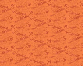 Riley Blake - Hot Wheels Dare To Be Rad Orange C9753 - Fabric