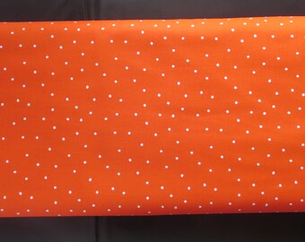 End of Bolt 1 Yard -  Creative Rockstar Solo Red With White Dots C5813 - Riley Blake - (This is not a vibrant red It is More An Orange Red)