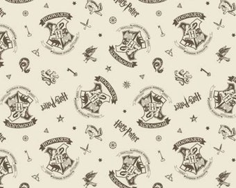 End of Bolt 1.5 Yards - Cream Tossed Assets- Wizarding World- Harry Potter- J.K. Rowling's Collection- 23800128-1