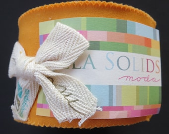 Bella Solids Junior Jelly Roll - Moda 9900JJR- 152 - Moda Cheddar