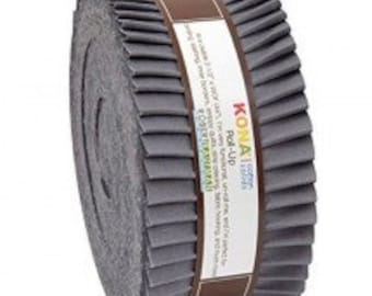 Roll Up Kona Solids Coal Color 40pcs 2-1/2in Strips - RU-317-40