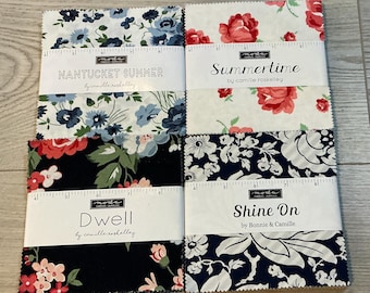 Camille Roskelley Charm pack Set - Nantucket Summer- Summertime- Dwell - Shine on