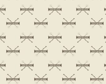 End of Bolt 1 Yard - Cream Hogwarts & Wands Harry Potter- Wizarding World- Harry Potter- J.K. Rowling's Collection- 23800127-1