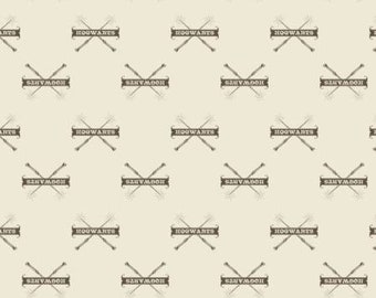 End of Bolt 1 Yard - Cream Hogwarts & Wands Harry Potter- Wizarding World- Harry Potter- J.K. Rowling's Collection- 23800127-1