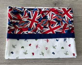 Novelty Pillowcase - British Themed /  U.K - London - Umbrella and Wellington Boots