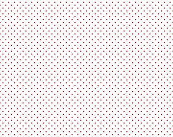Riley Blake -Red Swiss Dots on White fabric - C660-80