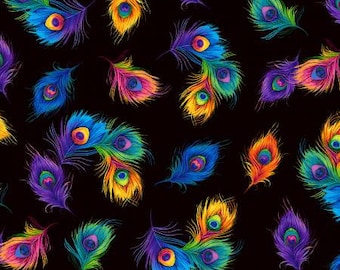 Black Peacock Feathers TT120621  C8413-BLK by Chong-A Hwang CD7239 Night Sky