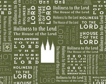 Riley Blake - Temples Text Green  - C9863 - Green