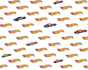 Riley Blake - Hot Wheels Logo White C9752 - Fabric