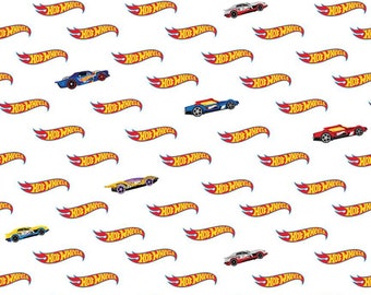 Riley Blake - Hot Wheels Logo White C9752 - Fabric