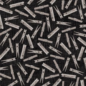 Studio E Charcoal Clothes Pegs 4885S-99 - I Spy Quilt Fabric