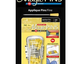 Magic Pins - Appliqué Pins - 100 pins 1 “  Fine 0.5mm - Taylor Seville - Comfort Grip