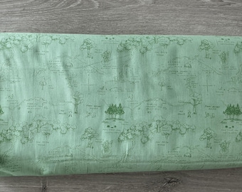 Winnie The Pooh Map Green  - C17001 by Echo Park Paper Co for Riley Blake