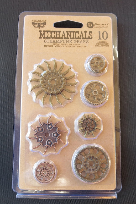 Prima Marketing Mechanicals Metal Embellishments 7-Pack Gears