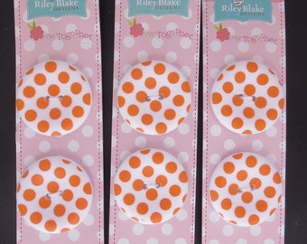 Riley Blake Sew Together 1.5 " Matte Round Dot Buttons - Orange