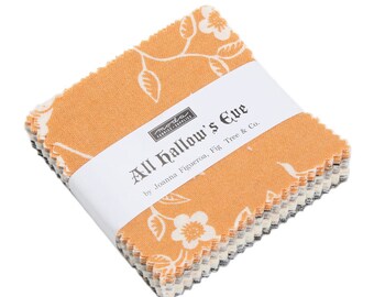 Fig Tree Fabric -All Hallow's Eve Mini Charm Pack 2.5 Inch Square