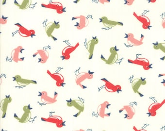 End of Bolt Exactly 1 3/4 yards - Early Bird - Bonnie Camille Fabric - 55192 17 -  5519217 - Early Bird Vintage Birds Cream