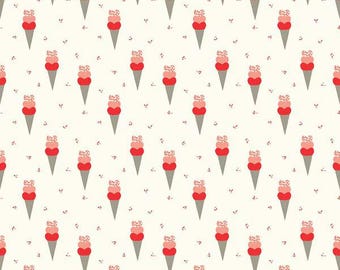 I Love Us Cones Cream - Riley Blake C13961 - Cream - I Cream Cones