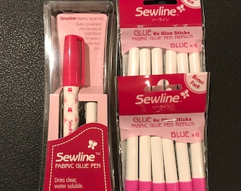 Double Pack - Sewline Blue Fabric Glue Pen Refill - One Glue Pen ( Link Below) - FAB50063- Glue Sticks - Gluestick