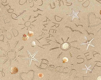 Writing On Sand - Beach Dreams C1234 - By Timeless Treasure