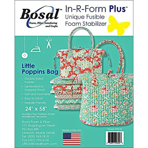 Bosal 18 X 58 in R Form Plus Double Side Fusible Foam Stabilizer Katahdin  Tote Auntie's Two AT641 Napped Tricot Soft Formable 493-18 