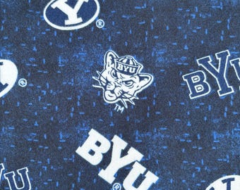 Brigham Young University - Distressed Logo Flannel-100% Cotton-BYU1152