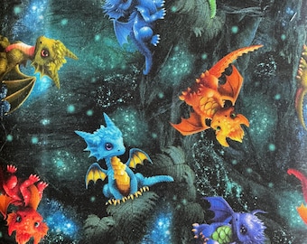 Baby Dragons Toss - Timeless Treasure -  CD3087 - 100% Cotton Digital Print