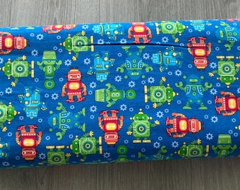 Blue Robots Comfy Flannel - From A.E. Nathan - Flannel Happy Robots
