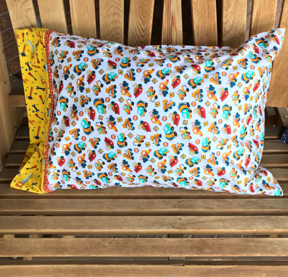 Novelty Construction Pillowcase / Let's Build Pillowcase Etsy