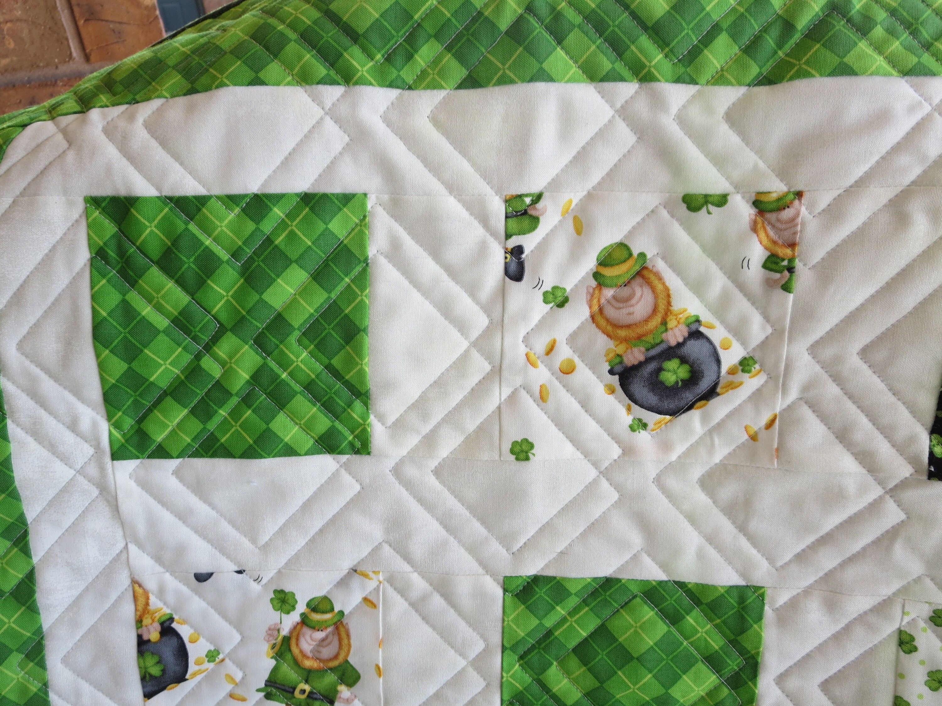 Homemade Irish Quilt / Saint Patrick's Day Quilt Lucky Me