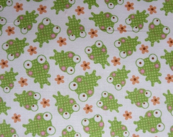 Riley Blake - Sweet Baby Girl - Frogs White By Doodlebug Designs