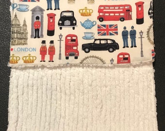 London Novelty Themed Chenille Burp Cloth - British Themed