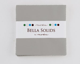 Bella Solids Charm Pack Silver 9900PP 183 Moda Precuts