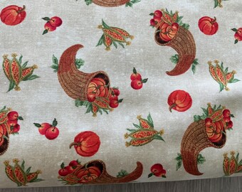 Wilmington Prints - Gnome-Kin Patch - Cornucopia Toss Beige 39846-228, Susan Winget
