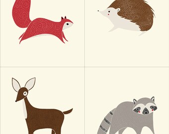 End of Bolt - 4828011 - Bramble - Big Critters Panel Multi-color by Gingiber for Moda, 48280 11