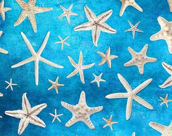 Timeless Treasure - STARFISH BEACH-C1238  BLUE - Beach Dreams