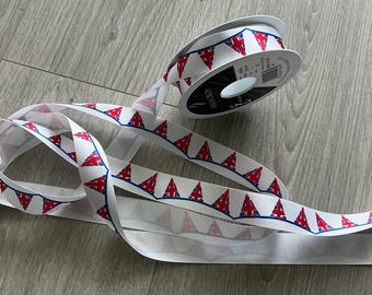Union Jack / London Novelty Themed Ribbon 1 Inch Wide Satin - Union Jack Bunting