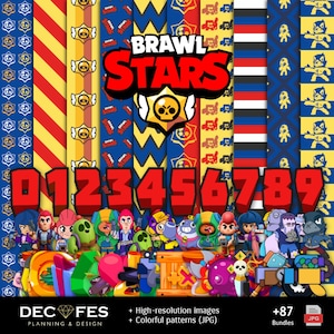 Brawl Stars Digital Papers – Printable Scrapbook Designs for Crafts and Party Decorations